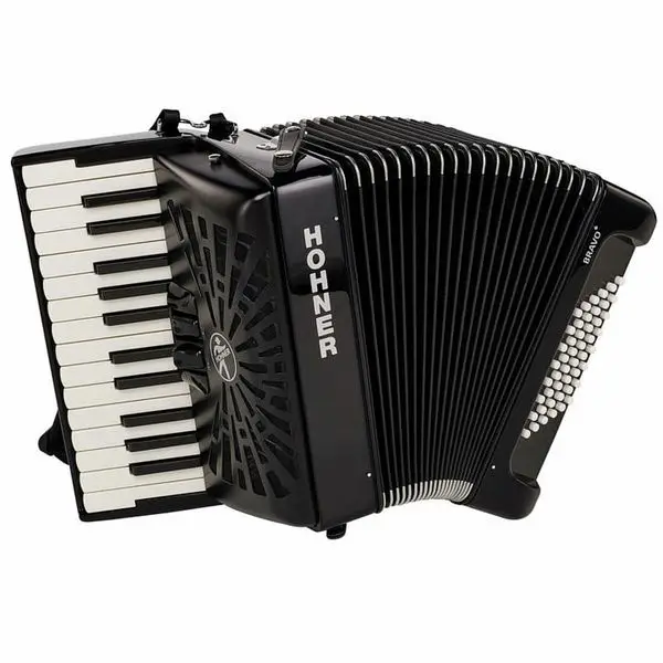 Hohner Bravo II 48 Black silent key Markenware