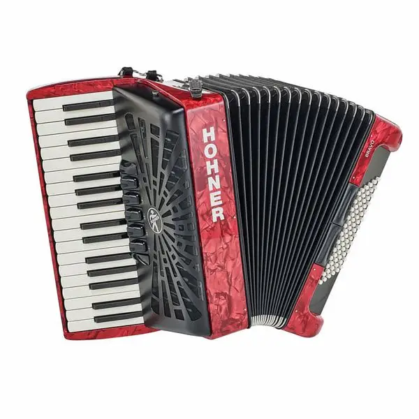 Ausverkauf Hohner Bravo III 72 Red silent key