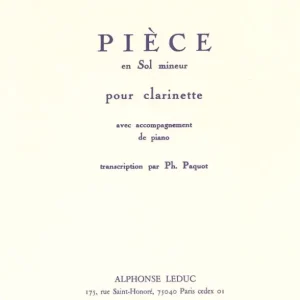Top-Seller Leduc Pièce in G minor (Clarinet)