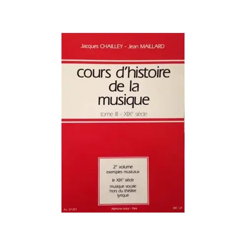 Sonderaktion Leduc Cours d'histoire de la musique : Tome 3 vol. 2