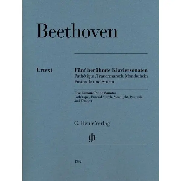 Echt Henle Verlag Beethoven Fünf Klaviersonaten