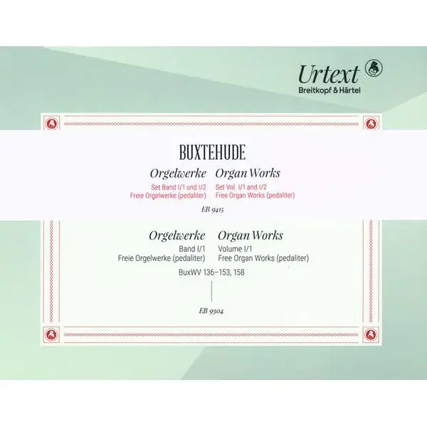 Breitkopf & Härtel Buxtehude Orgelwerke Set 1 Solange Der Vorrat Reicht