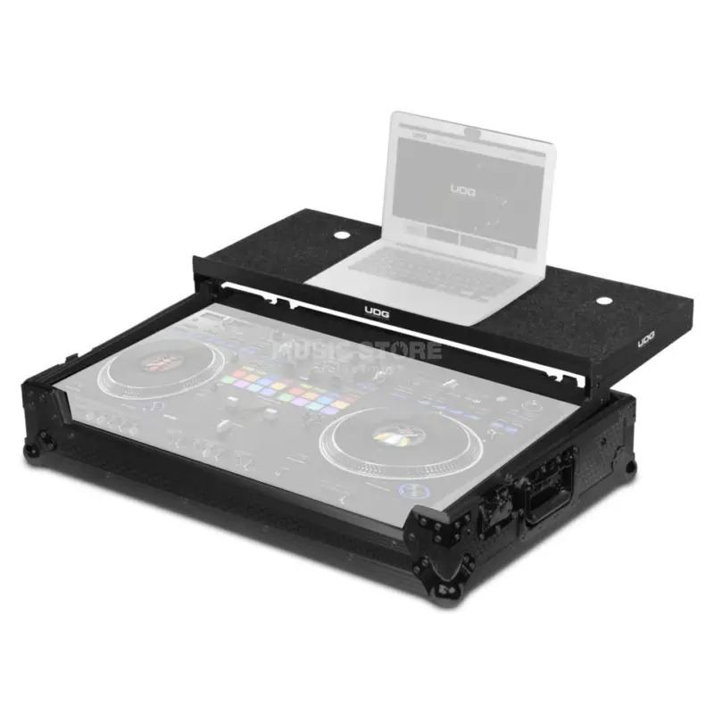 UDG Ultimate Flightcase DDJ-REV7 Black Plus Laptop Ablage+Wheels (U91077BL) Finale Aktion