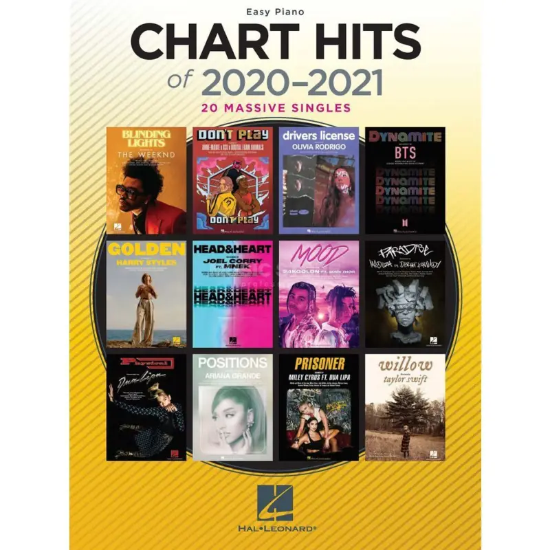 Hal Leonard Chart Hits of 2020-2021 Easy Piano Bestseller