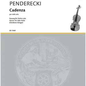 Abverkauf Schott PENDERECKI - CADENZA PER VIOLA SOLO (VIOLON)