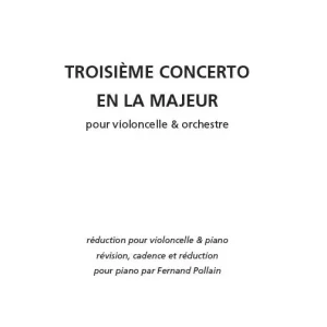 Abverkauf Salabert BACH C.PH.E. - CONCERTO N°3 EN LA MAJEUR - VIOLONCELLE ET CLAVIER