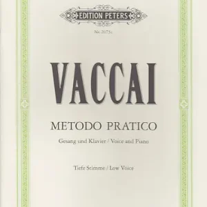 Kostenloser Rückversand Edition Peters VACCAI - METHODE PRATIQUE (VOIX GRAVE)