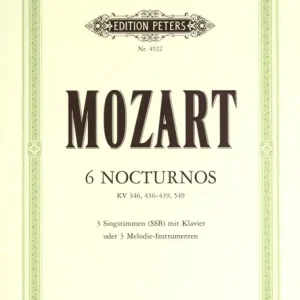 Sonderaktion Edition Peters MOZART WOLFGANG AMADEUS - 6 NOCTURNES - MIXED ENSEMBLE