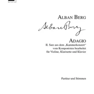 Markenprodukt Universal Edition BERG ALBAN - ADAGIO 2ND MOVEMENT FROM CHAMBER CONCERTO
