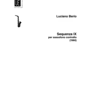 Universal Edition BERIO LUCIANO - SEQUENZA IXB - ALTO SAXOPHONE Sonderangebot