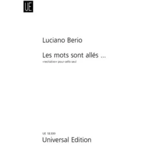 Zertifiziert Universal Edition BERIO LUCIANO - LES MOTS SONT ALLES... - VIOLONCELLE SEUL
