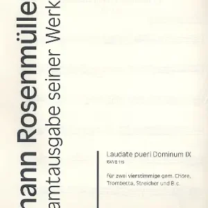 Laudate pueri Dominum Nr.9 RWV.E115 Super-Preis