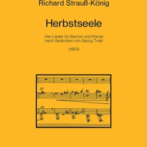 Herbstseele für Bariton und Klavier Solange Der Vorrat Reicht