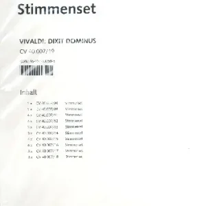 Highlight Dixit Dominus RV594