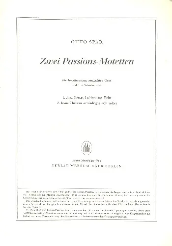 2 Passions-Motetten Expressversand