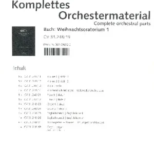 Top-Angebot Weihnachtsoratorium BWV248 Teile 1-3