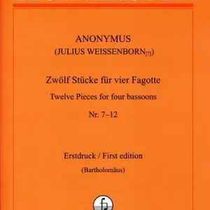Billig 12 Stücke Band 2 (Nr.7-12 ) für 4 Fagotte
