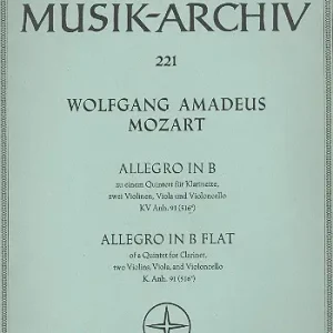 Kostenloser Versand Allegro B-Dur KV Anh91 (KV516c)