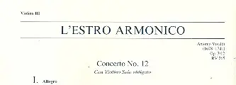 Bestseller Konzert E-Dur L'Estro Armonico op.3,12 RV265