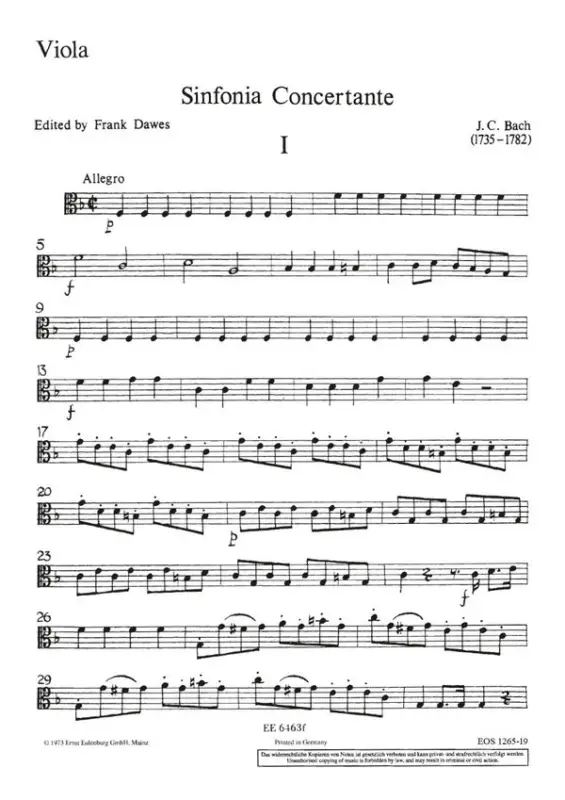 Wochenendangebot J.Chr. Bach, Sinfonia concertante F-Dur