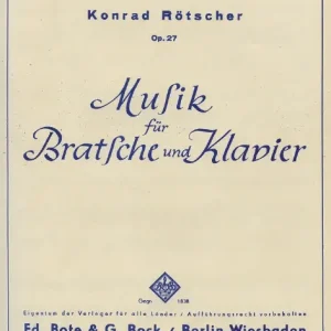 Musik für Bratsche und Klavier op. 27 Heißes Angebot