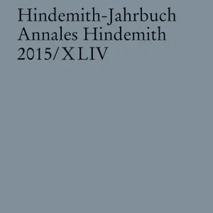 Beliebt Hindemith-Jahrbuch Band 44