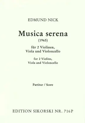 Preisreduziert Musica serena (1965) für Streichquartett