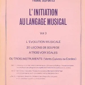 Super-Preis L'Initiation au langage musical vol.3