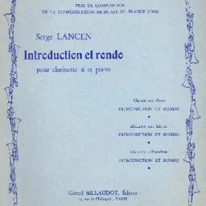 Neue Ware Introduction et Rondo pour clarinette et piano