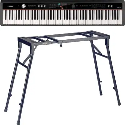 SET NUX NPK-20 Digitalpiano Schwarz + STAGG Keyboardständer / Klapptisch Online Kaufen