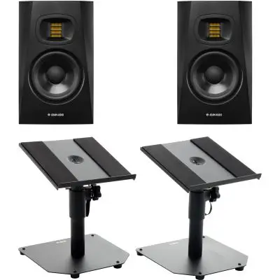 SET ADAM Audio T5V Studiomonitor Tischstativ Set Zertifiziert