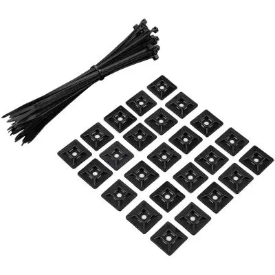Rockboard Cable Set 50 CableTies & 25 CableTies Holder Echt