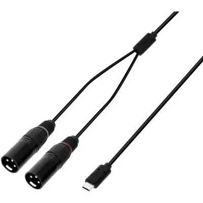 Echt Adam Hall 3 STAR Y MM USB-C 0150 USB-C Y-Kabel 2 x XLR Male x USB-C 1,5m