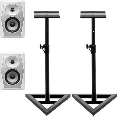 Finale Aktion SET Pioneer DJ VM-50-W Weiß Studiomonitor Stativ Set