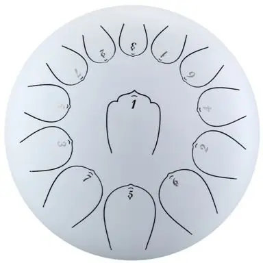 Abverkauf U-Turn TD12-13-EWH Elderflower White C-Dur Tongue Drum inkl. Zubehör