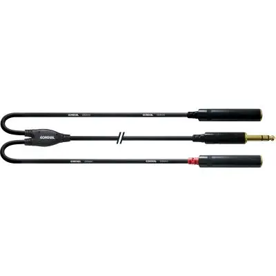 Billig Cordial Klinke 6,3mm stereo / 2 x Klinkenbuchse 6,3mm mono 0,3m