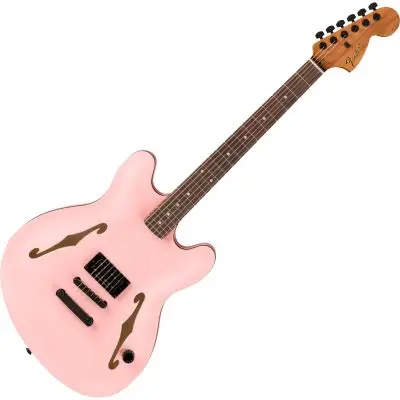 Sonderaktion Fender Tom DeLonge Starcaster RW BHW Satin Shell Pink E-Gitarre