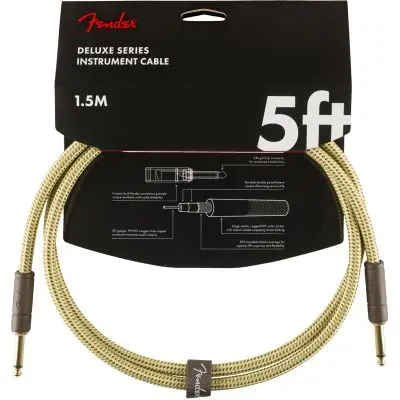 Fender Deluxe Cable straight 1,5m Natural Tweed Kostenloser Rückversand