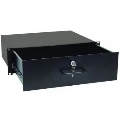 19 Zoll Rackschublade mit Schloss, 3 HE Kostenloser Versand