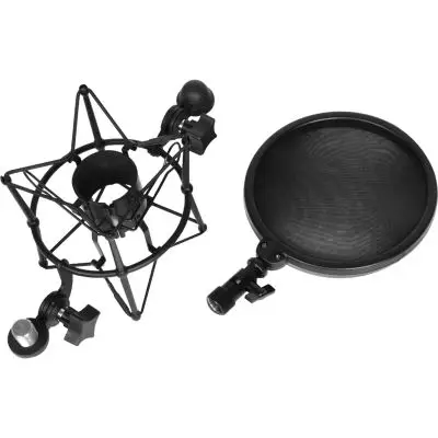 Adam Hall Stands DSM 400 Mikrofonspinne & Pop Filter Solange Der Vorrat Reicht