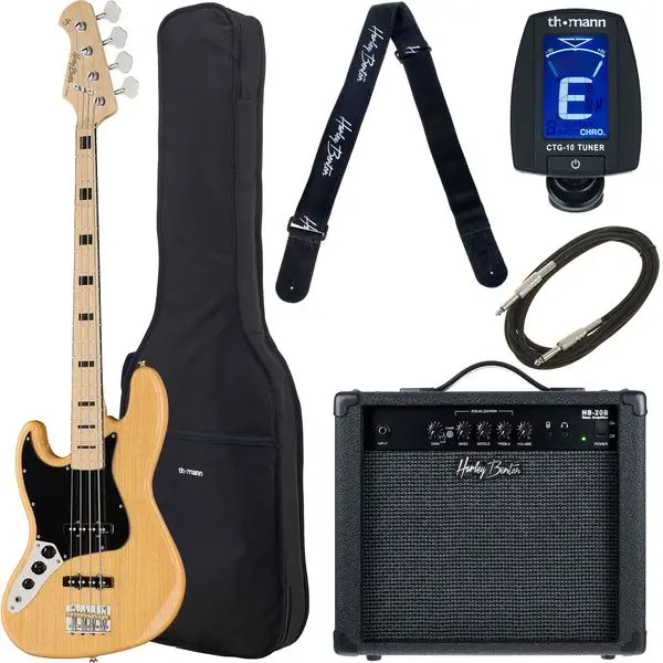 Zertifiziert Harley Benton JB-75LH NA Vintage Seri Bundle