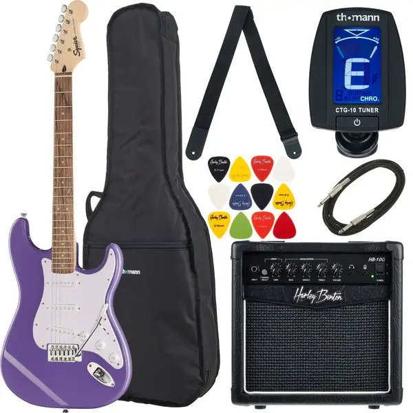 Zertifiziert Squier Sonic Strat LRL Ultravi Set